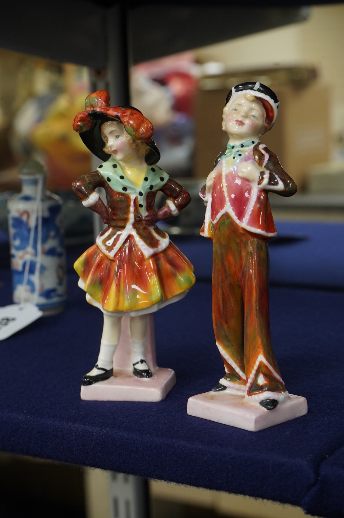 A pair of Royal Doulton figures, Pearly Boy, HN2055, and Pearly Girl, HN2036, 15cm high
